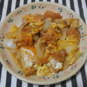 白身魚フライの卵とじ丼